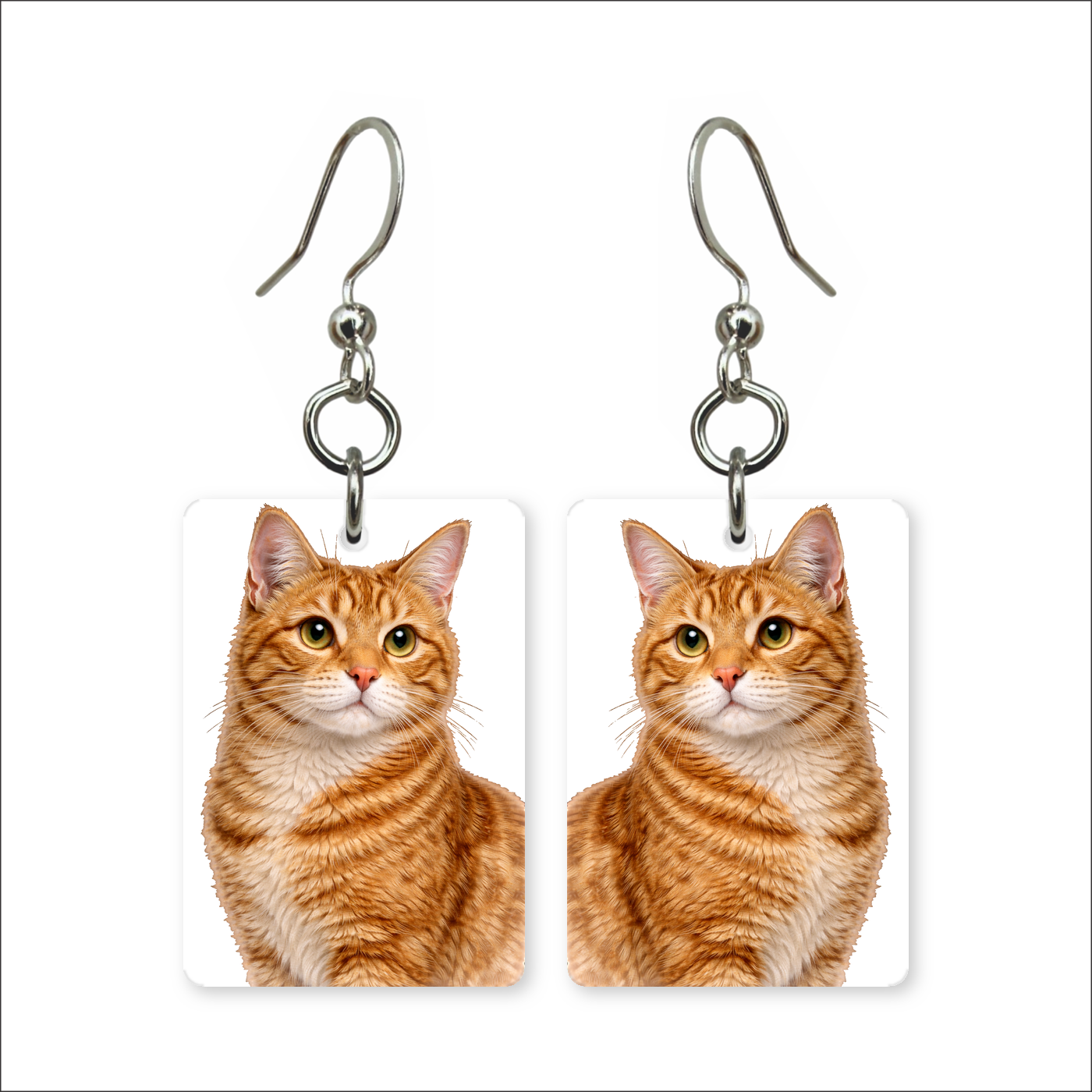 Orange Tabby Cat Earrings