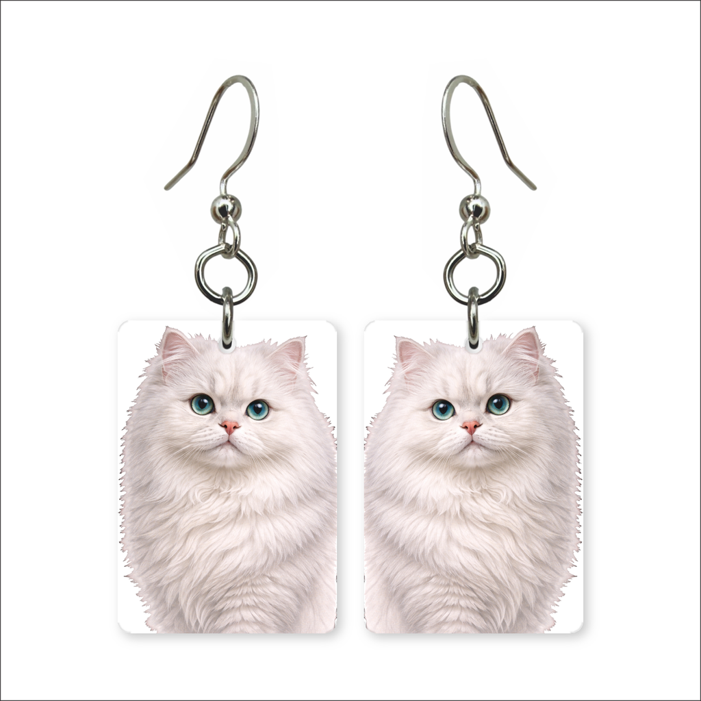 White Persian Earrings