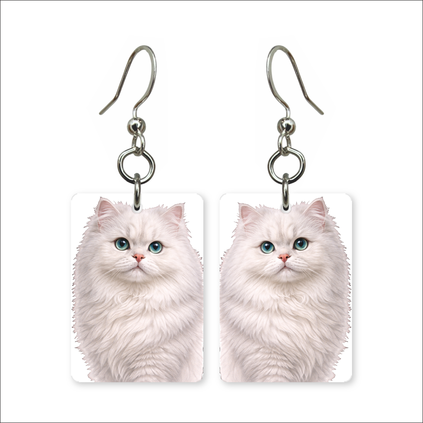 White Persian Earrings