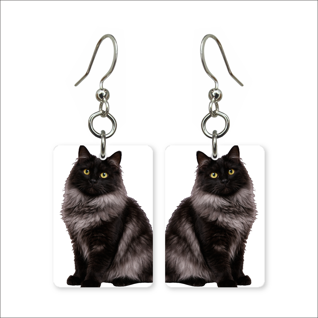 Black Maine Coon Earrings
