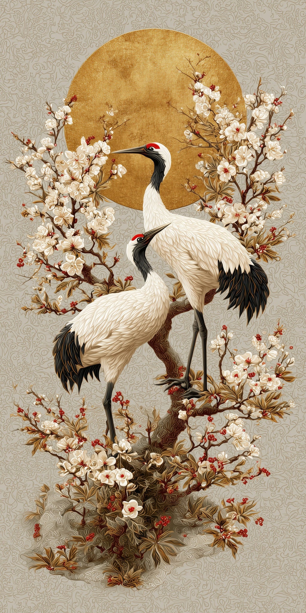 Golden Crane Blossoms Earrings | FW138