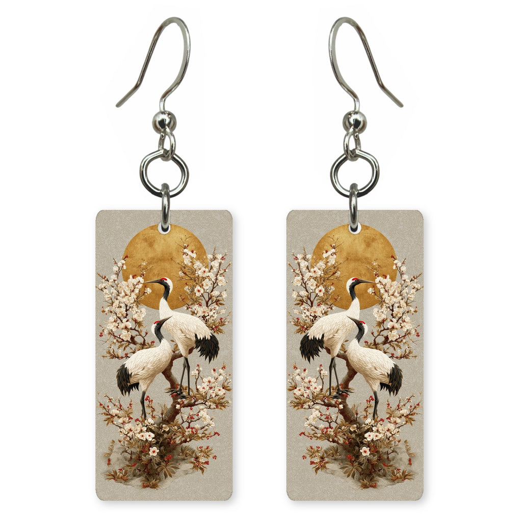 Golden Crane Blossoms Earrings | FW138