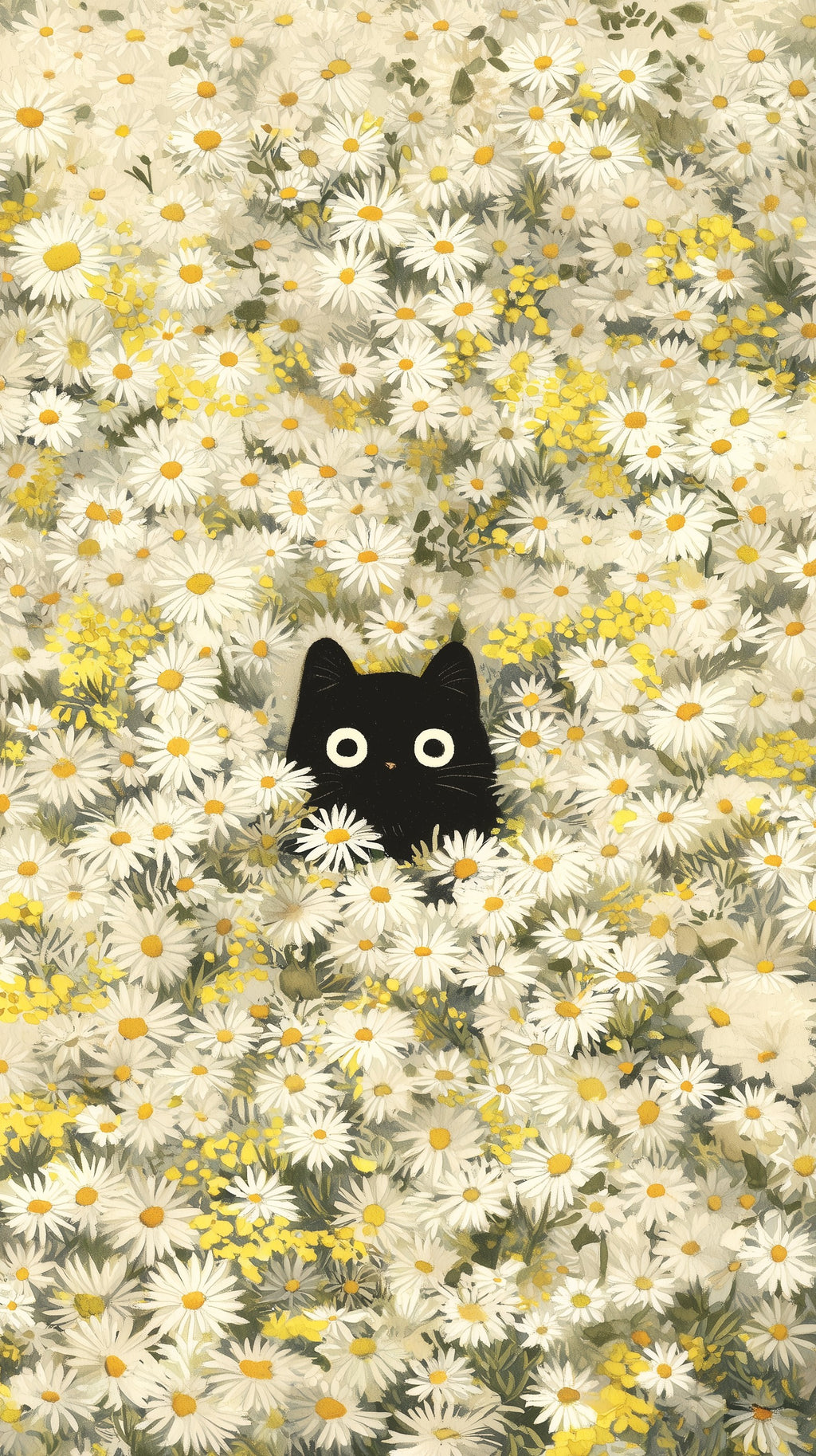 Hidden Cat Daisies Earrings | FW139