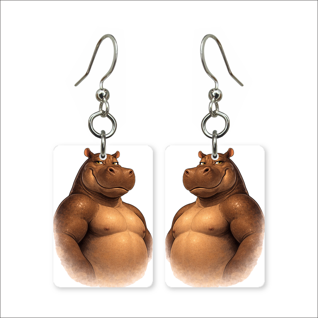 Buff Hippo Earrings