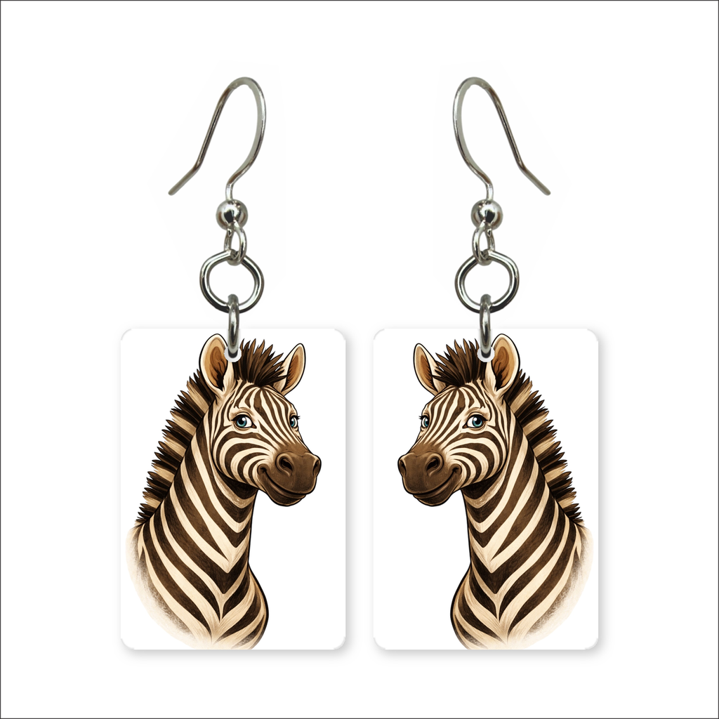 Cartoon Zebra Earrings