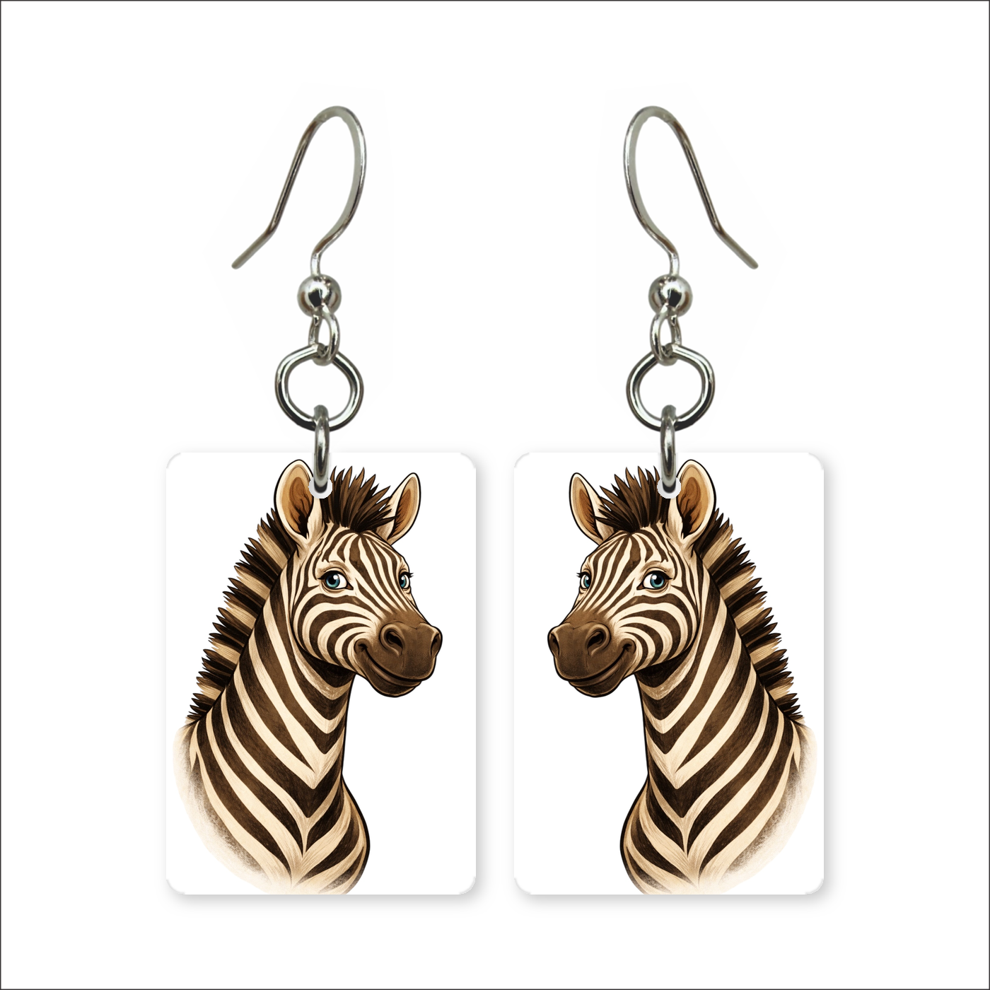 Cartoon Zebra Earrings