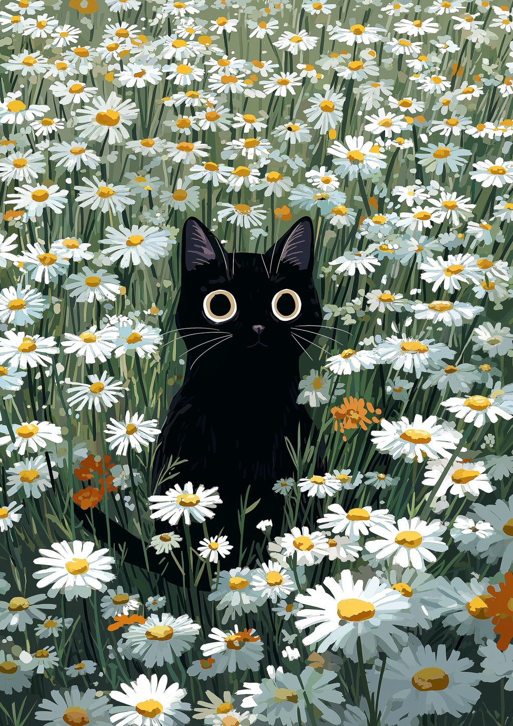 Black Cat Daisies Earrings | FW140