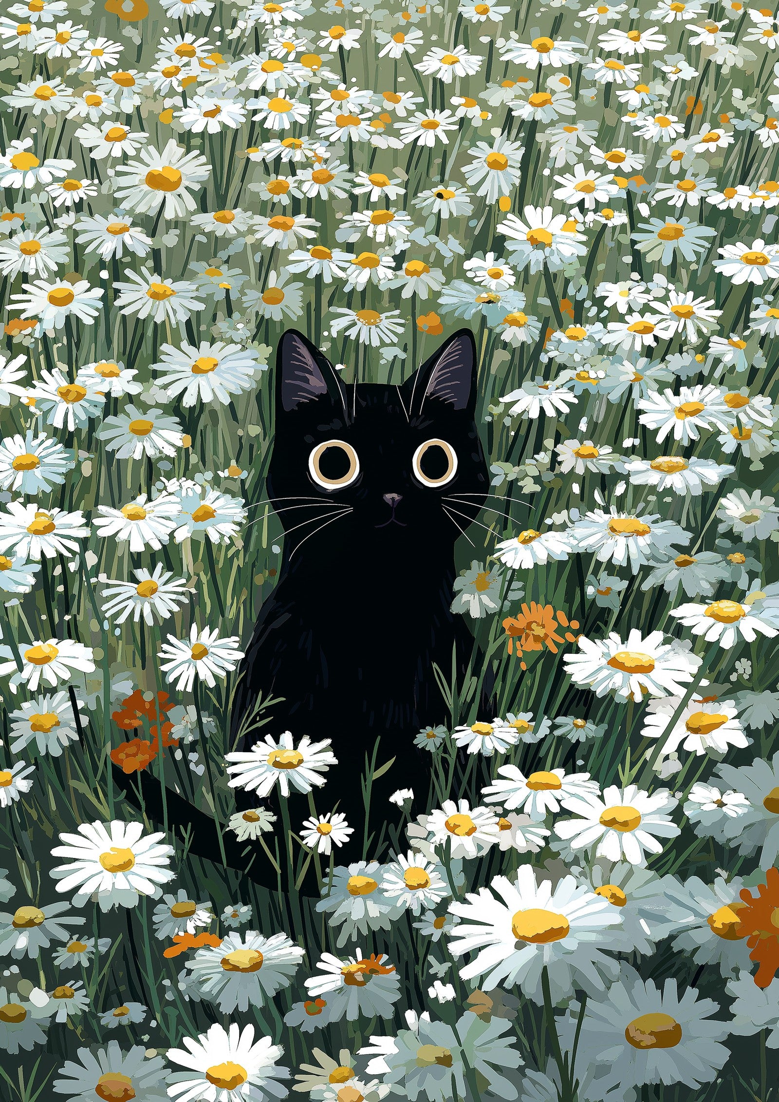 Black Cat Daisies Earrings | FW140