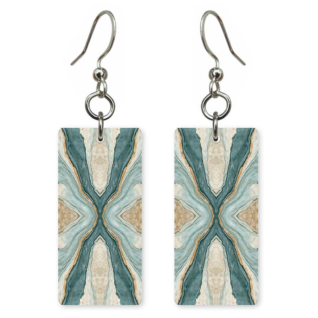 Teal Wave Mirror Earrings | FW146