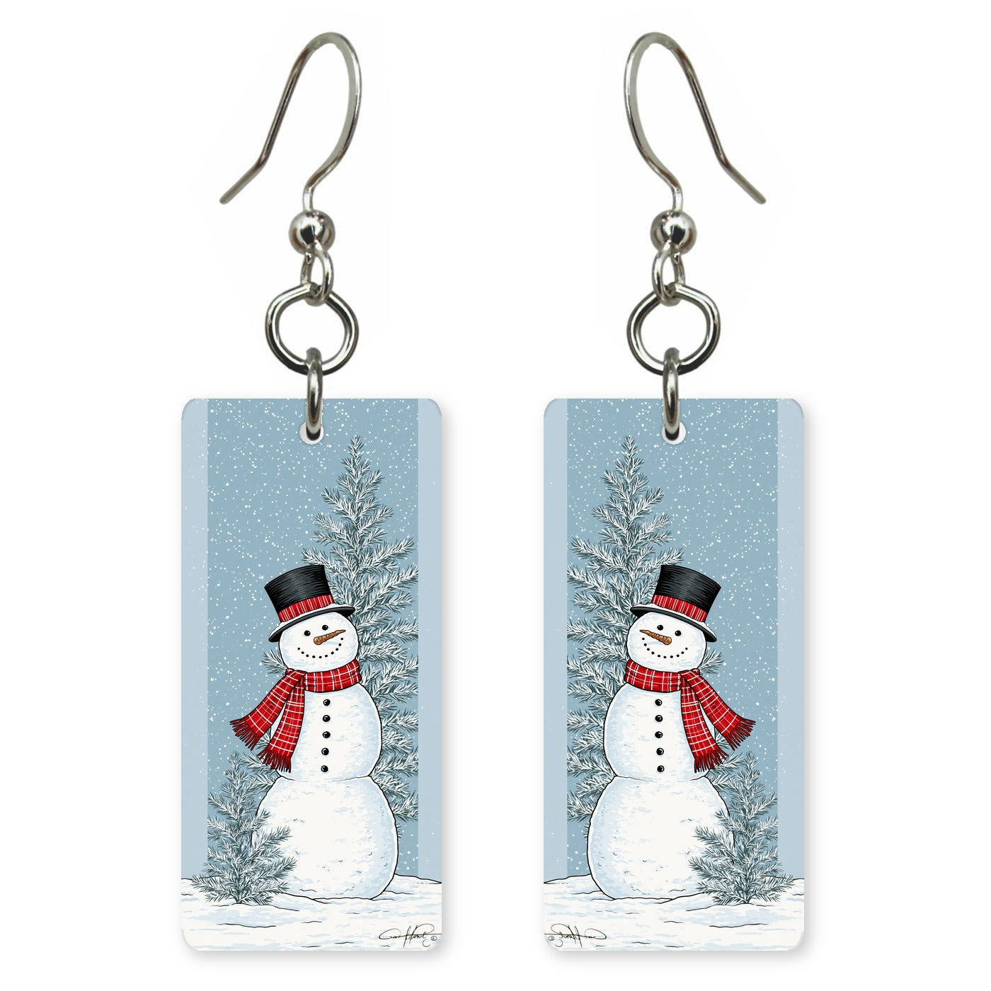 Top Hat Snowman Earrings | FW150
