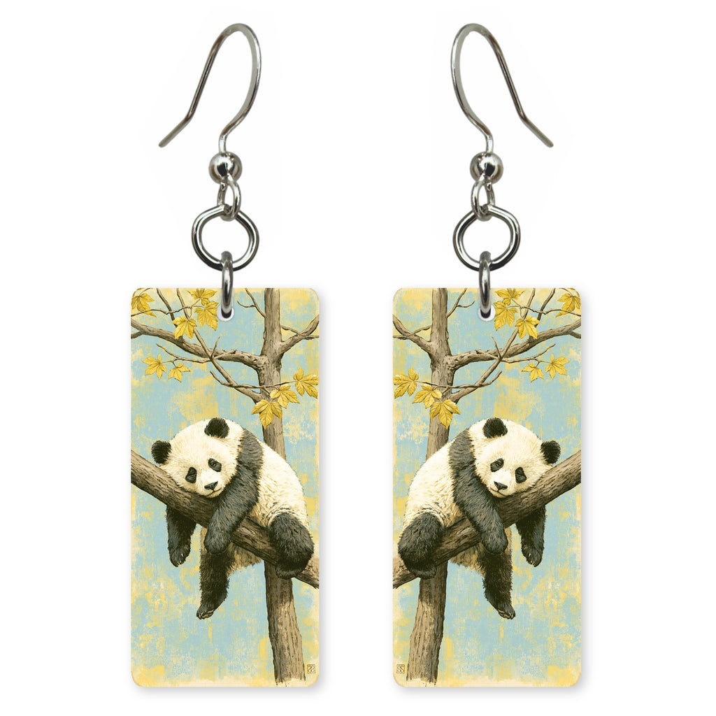 Two Pandas Tree Earrings | FW154