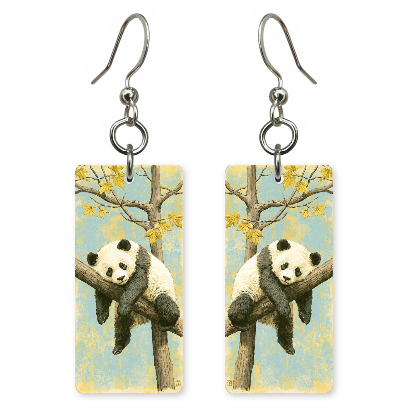 Two Pandas Tree Earrings | FW154