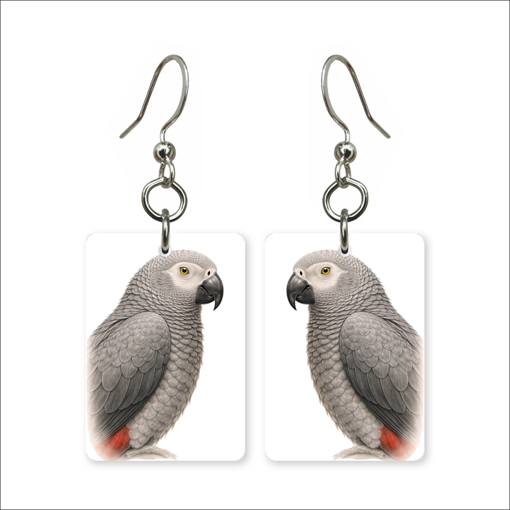 Silver Parrot Earrings