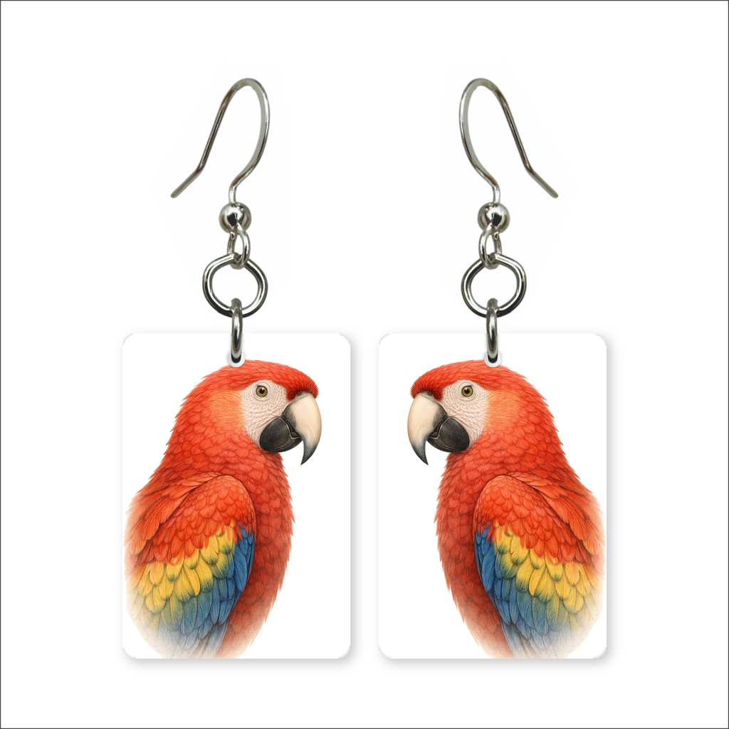 Scarlet Macaw Earrings