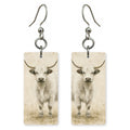 White Highland Cow Earrings | FW165