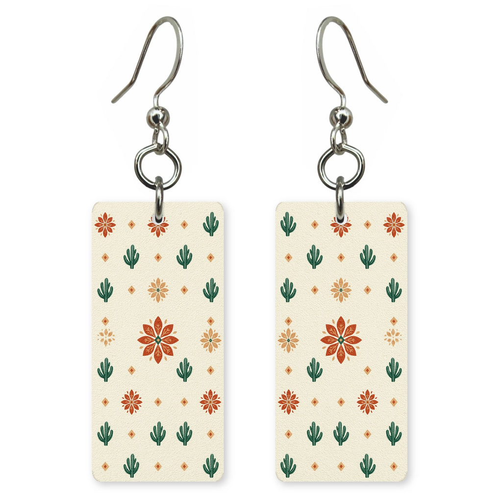 Cactus Folk Pattern Earrings | FW179