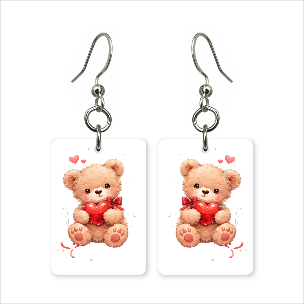 Heart Teddy Bear Earrings