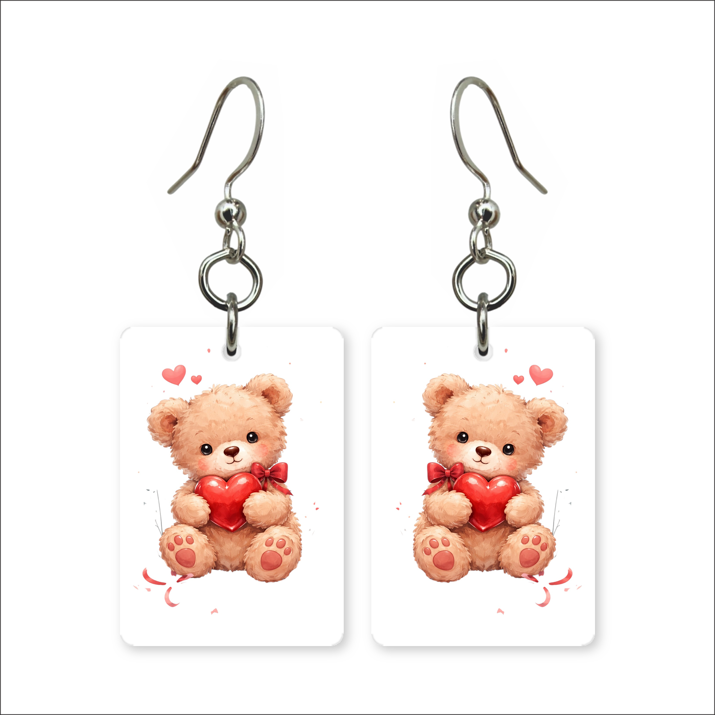 Heart Teddy Bear Earrings