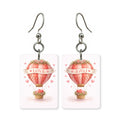 Love hot air balloon earrings — heart-shaped hot air balloon, cut-paper art, made in USA