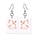 Cupid's bow earrings — drawn cupid bow and arrow, cut-paper art, made in USA