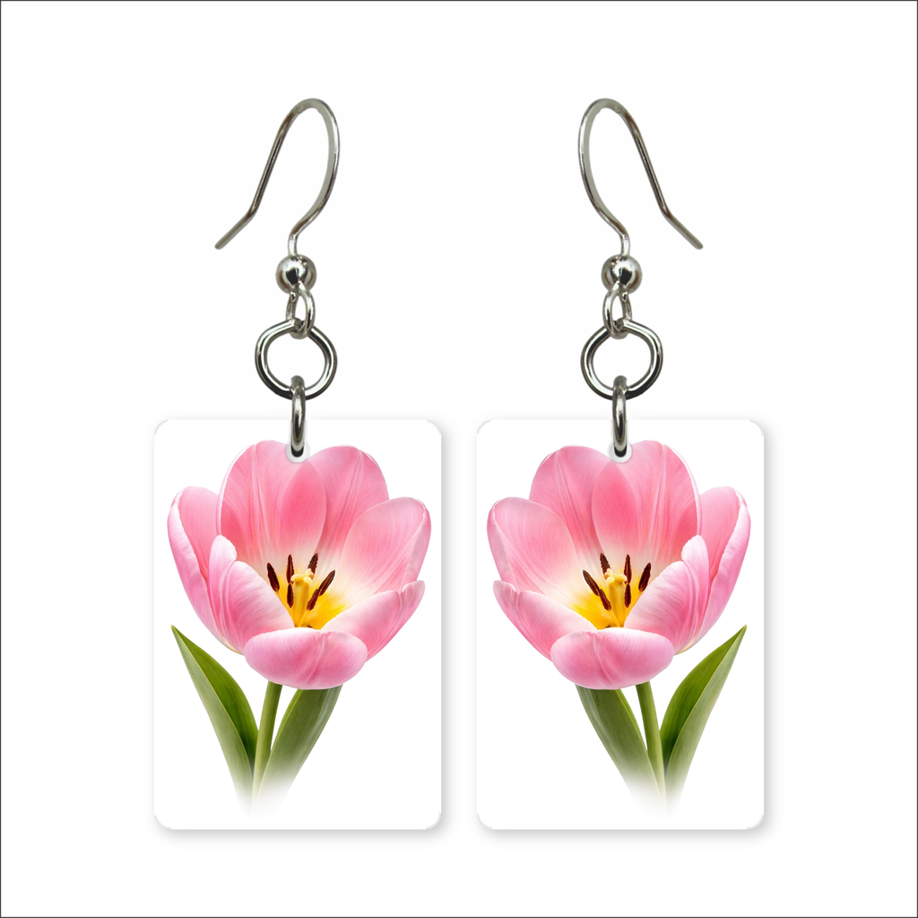 Pink Tulip Earrings