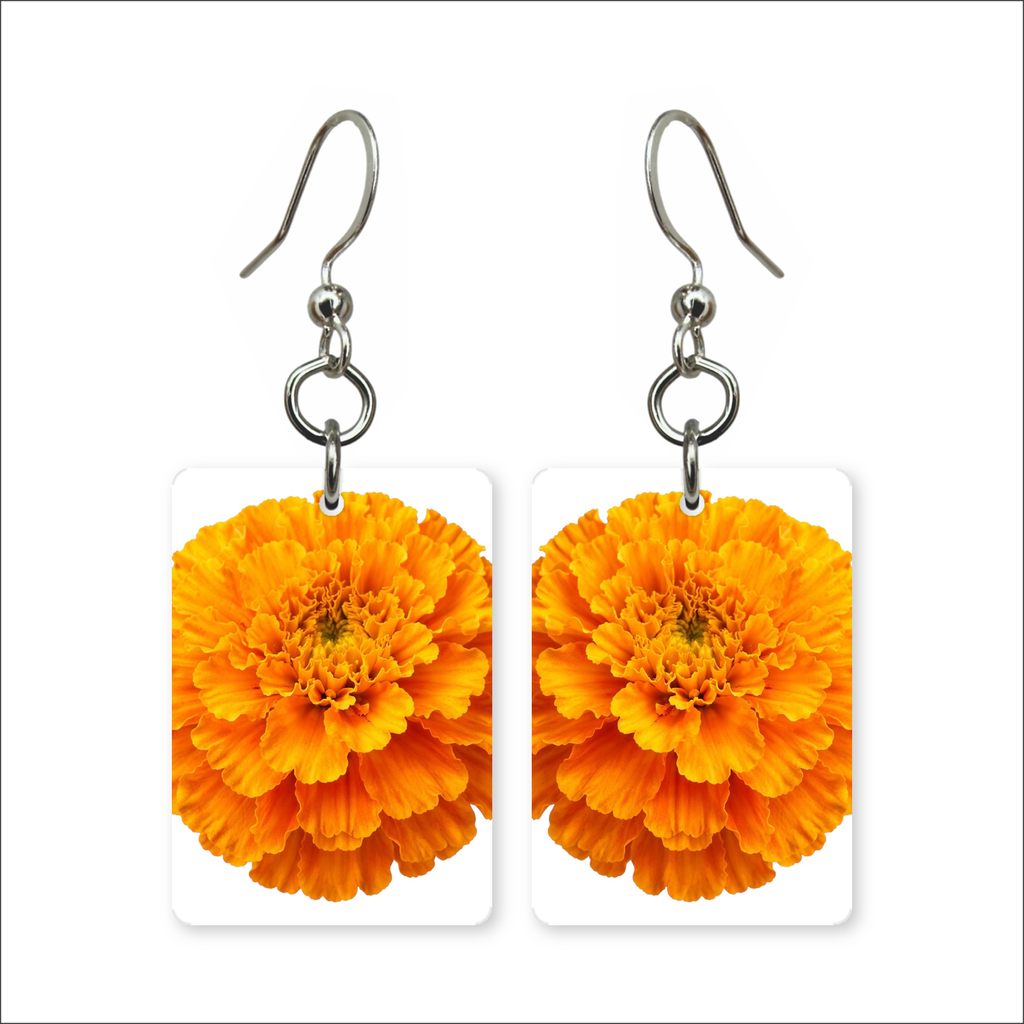 Orange Marigold Earrings