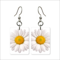 White Daisy Earrings