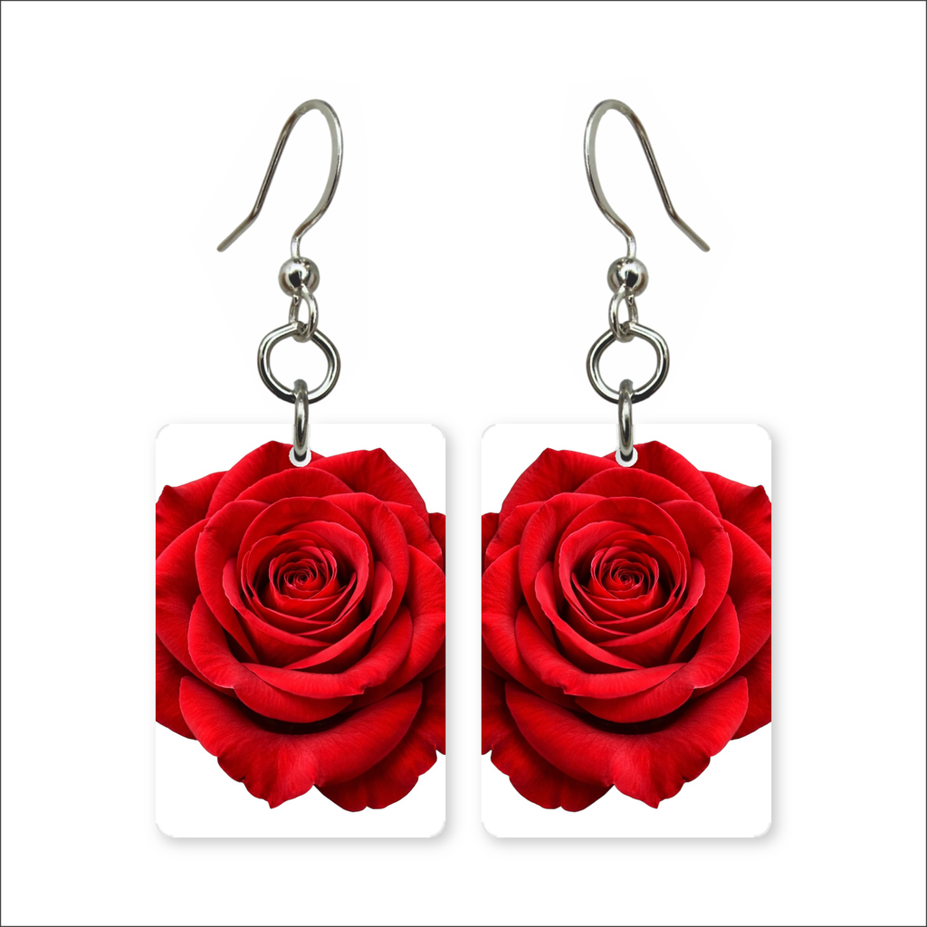 Red Rose Earrings