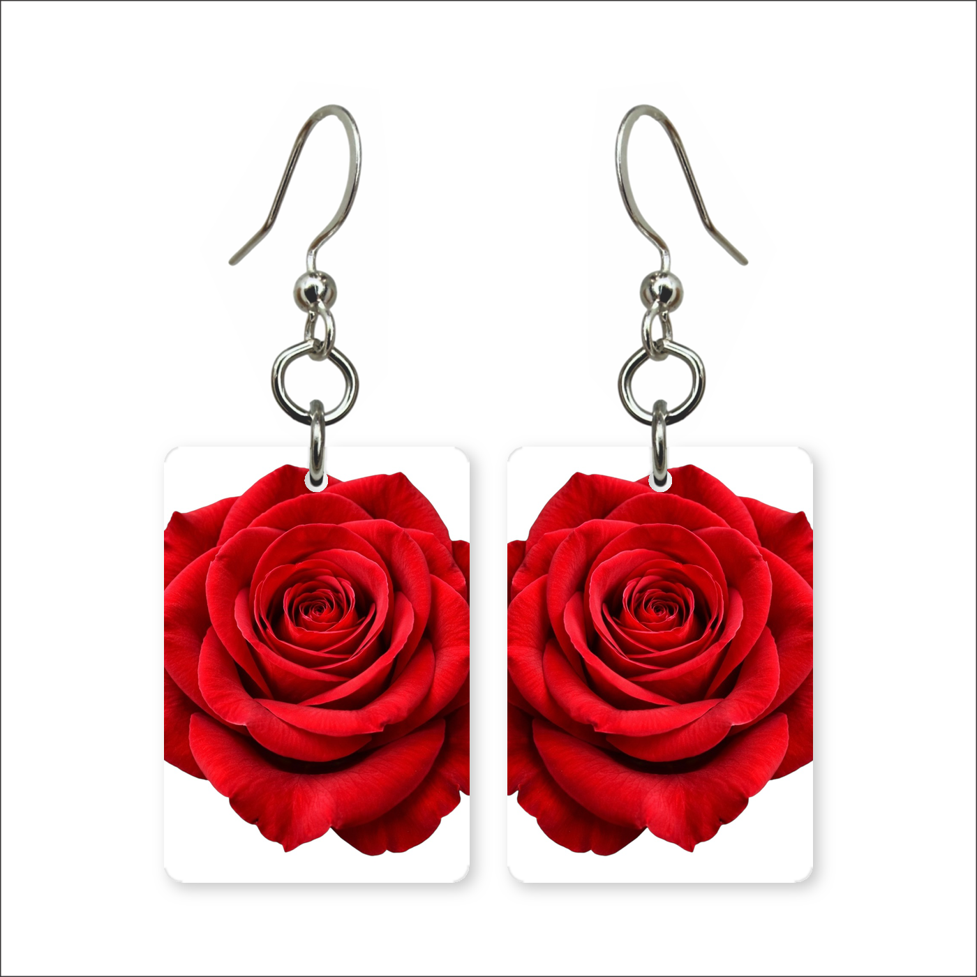 Red Rose Earrings