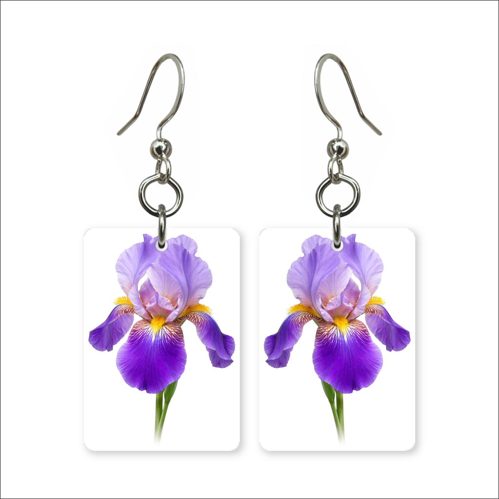 Purple Iris Earrings