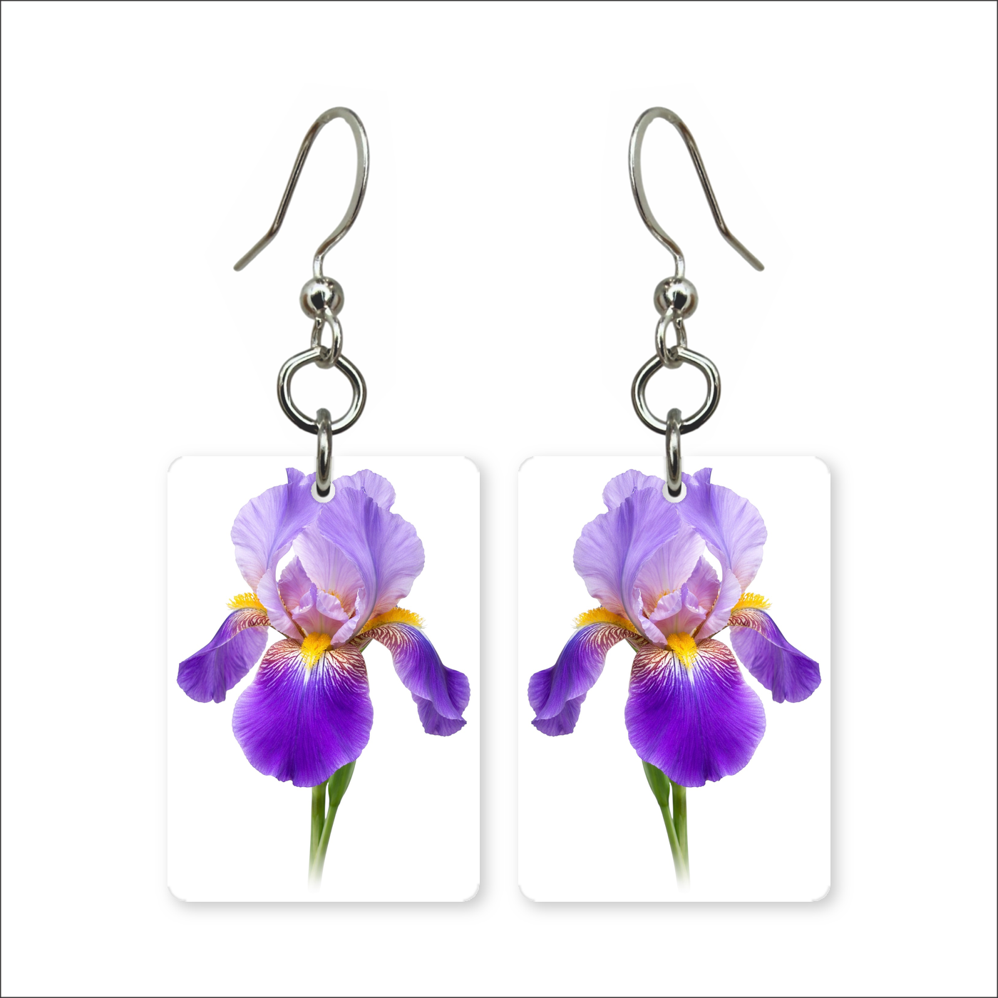 Purple Iris Earrings