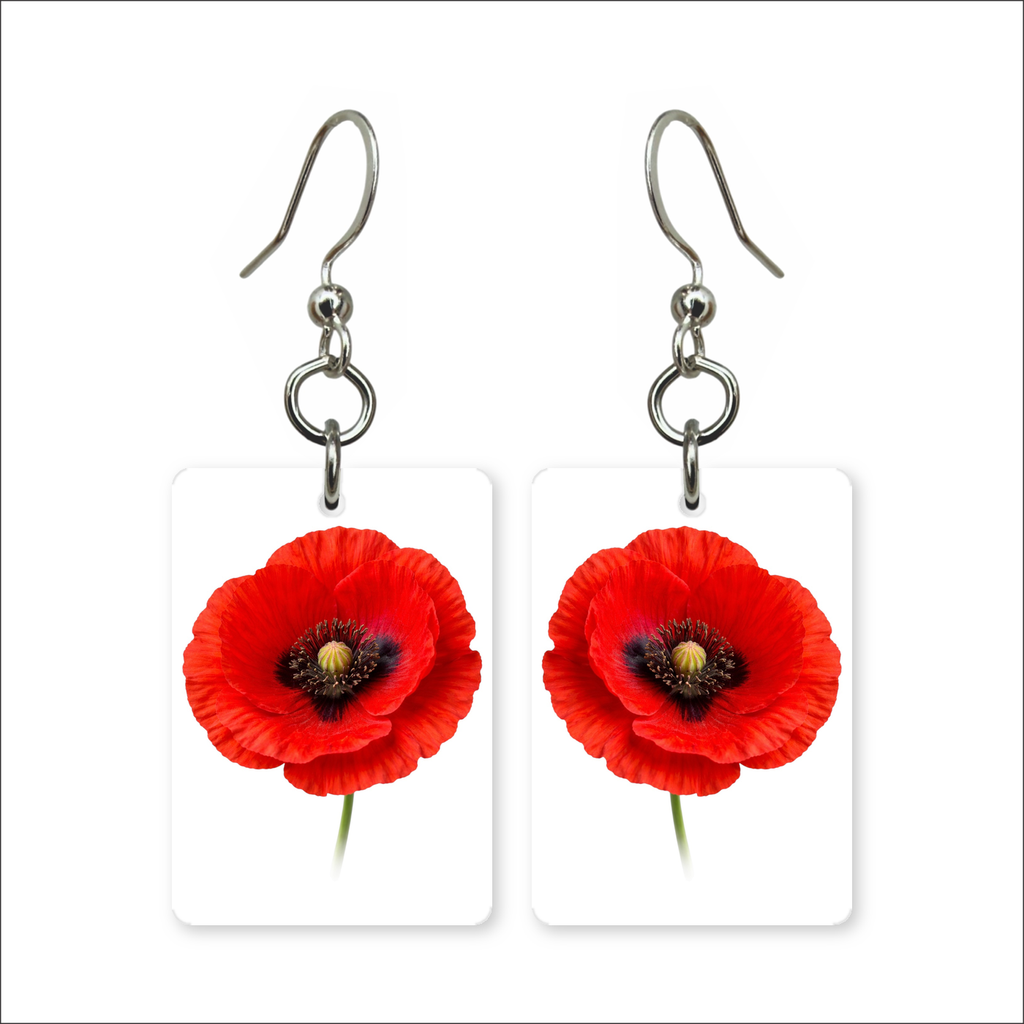 Red Poppy Earrings