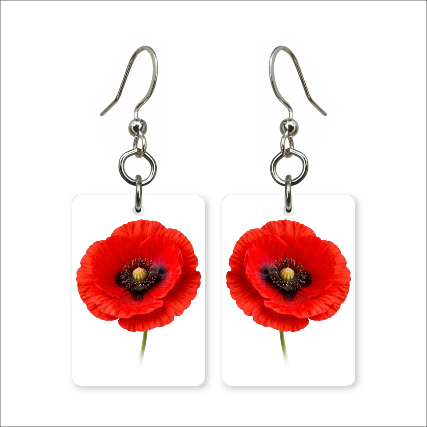 Red Poppy Earrings