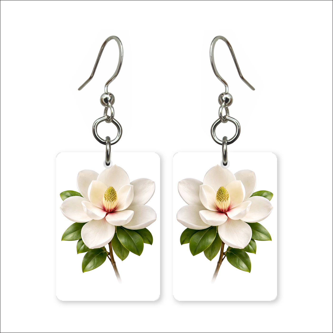 White Magnolia Earrings