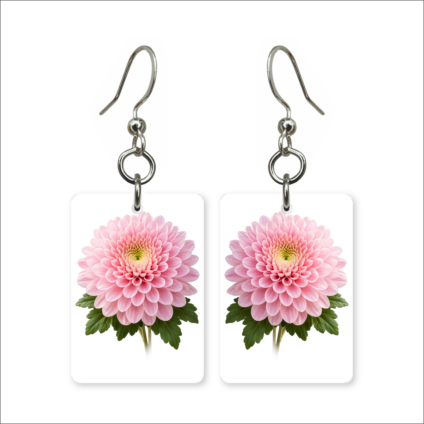 Pink Chrysanthemum Earrings