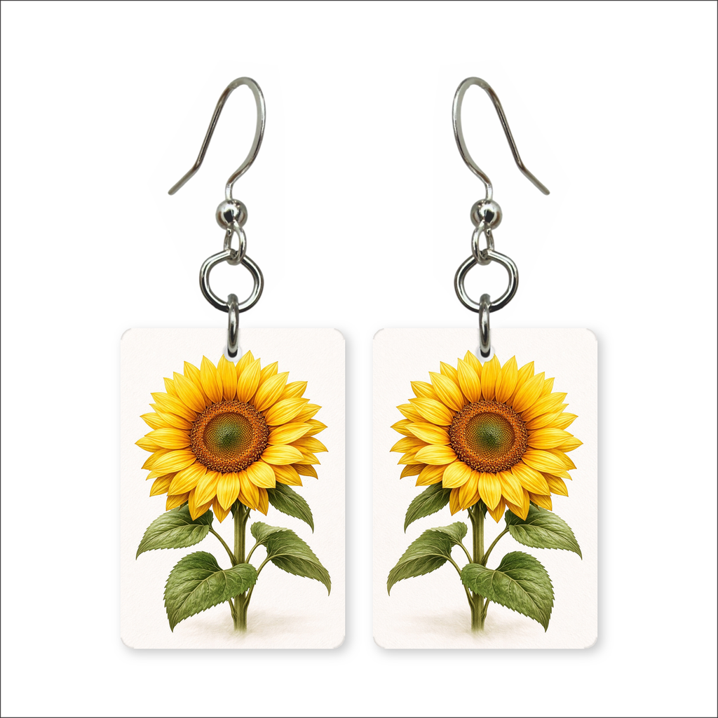 Sunflower Stem Earrings