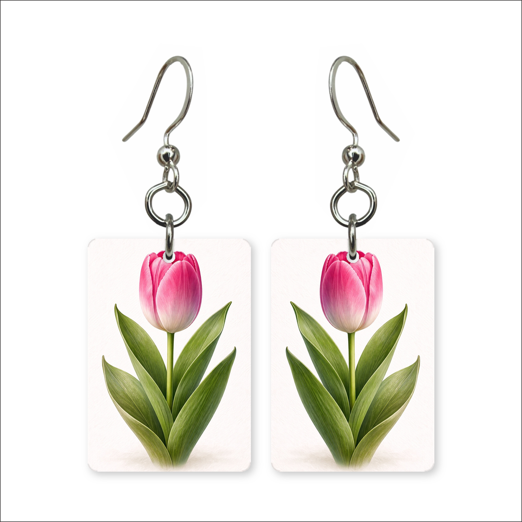Pink Tulip Earrings