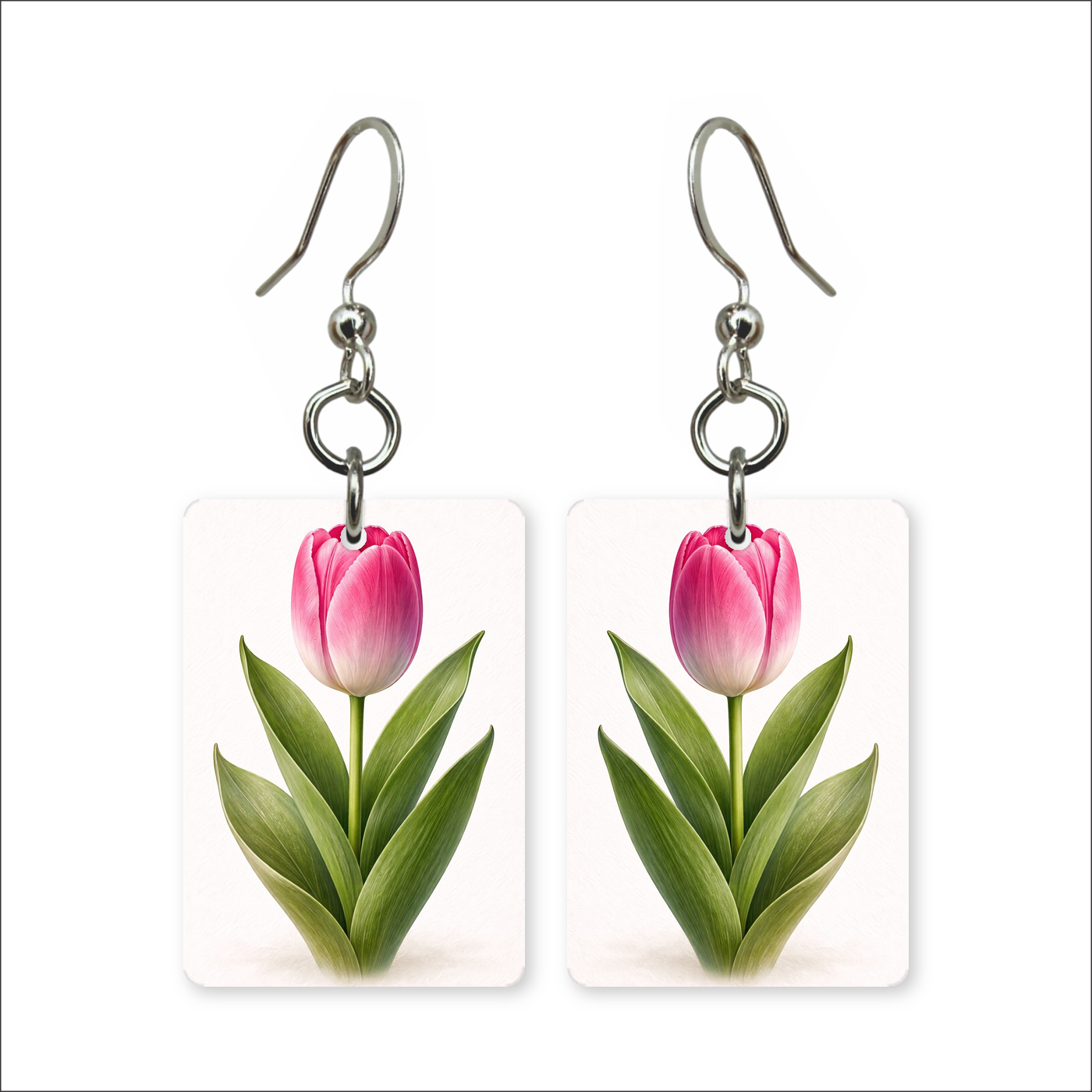 Pink Tulip Earrings