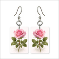 Pink Rose Earrings