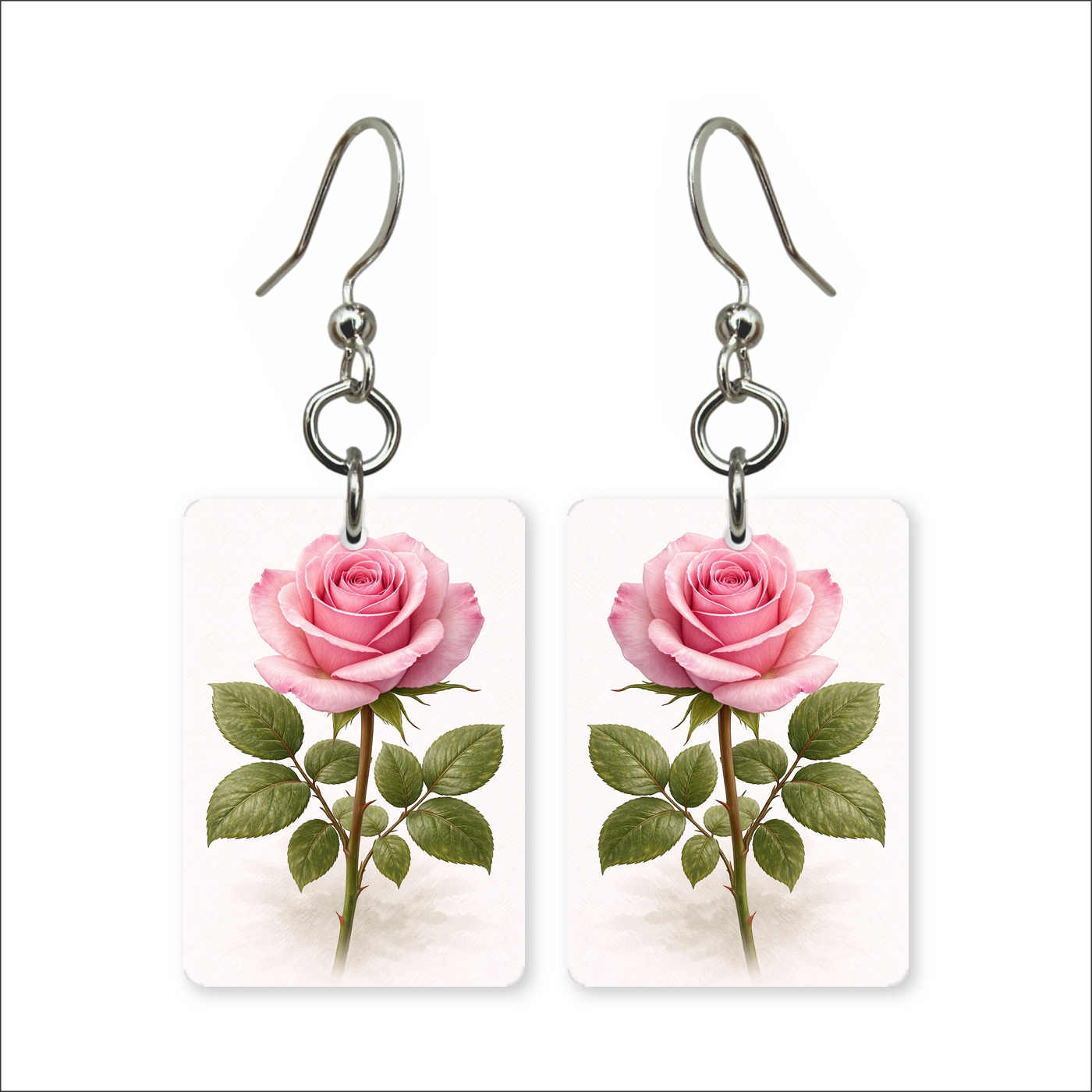 Pink Rose Earrings