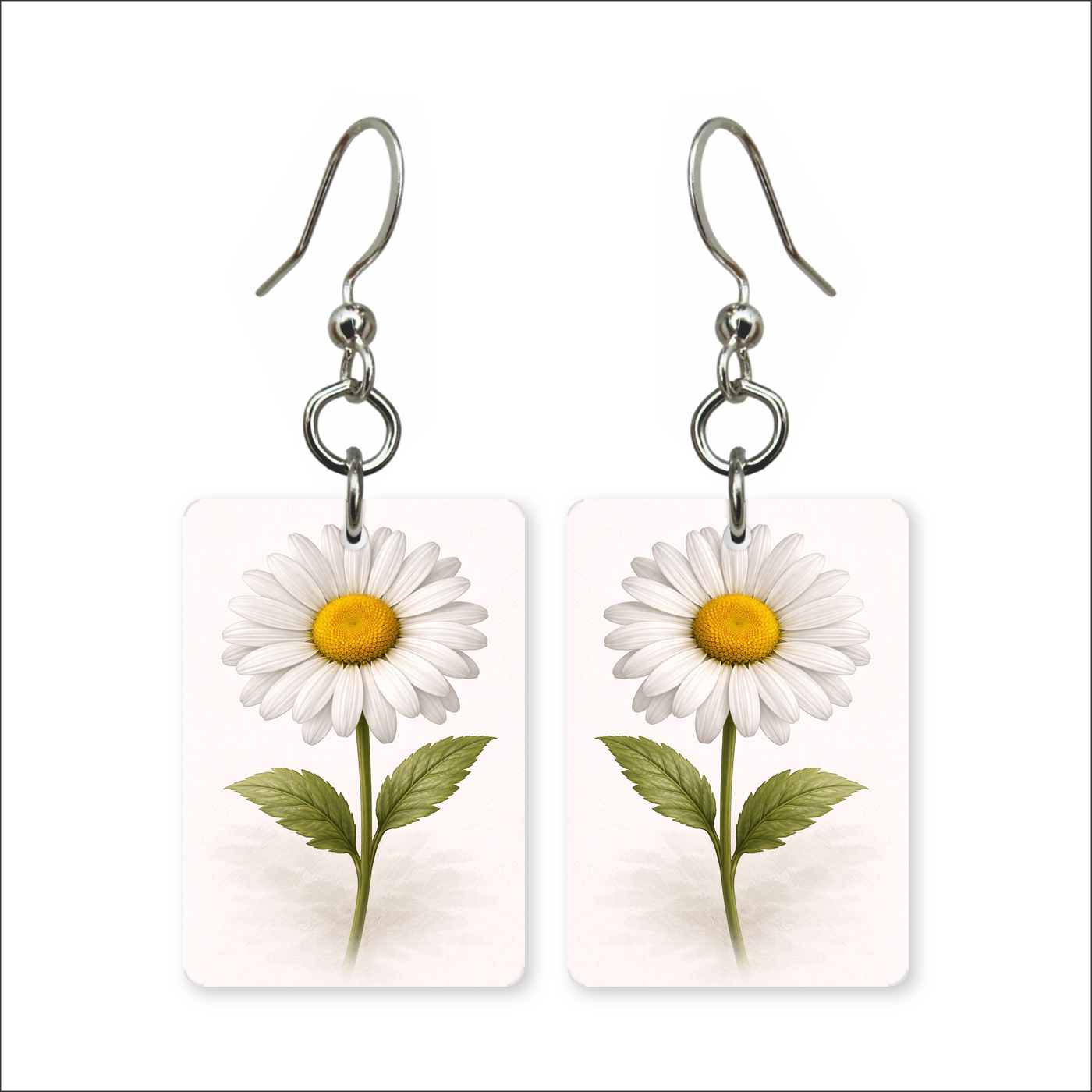 White Daisy Earrings