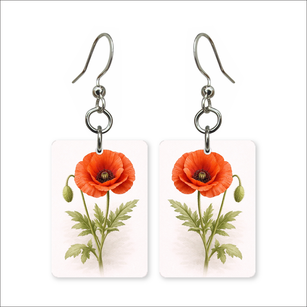 Red Poppy Earrings
