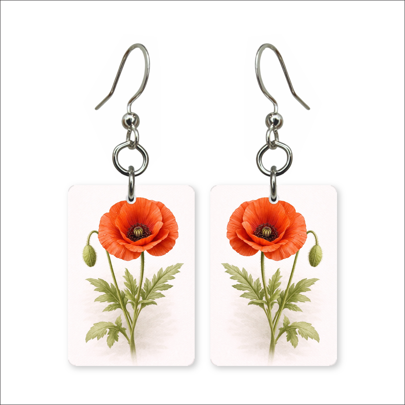 Red Poppy Earrings