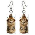 Straw Hat Cat Earrings | FW203