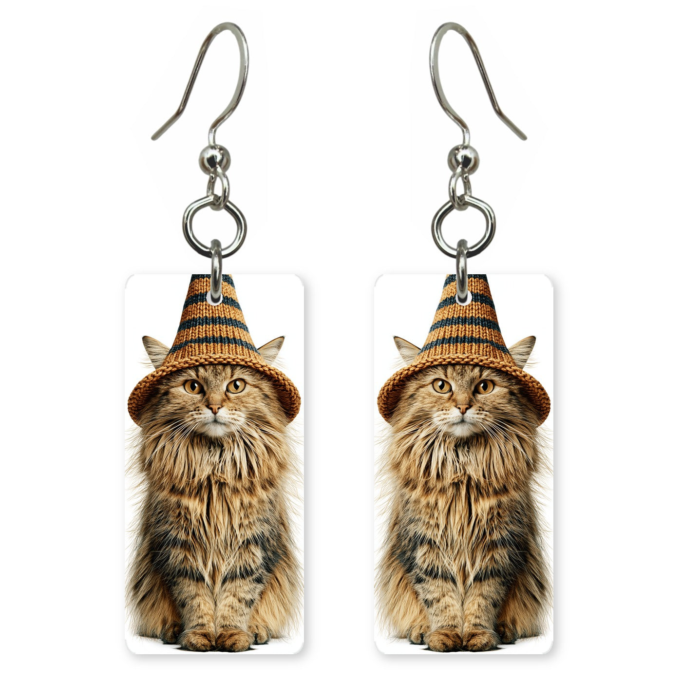 Straw Hat Cat Earrings | FW203