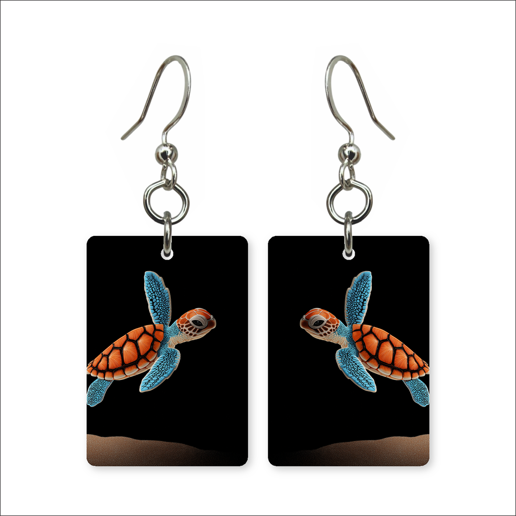 Midnight Turtle Earrings