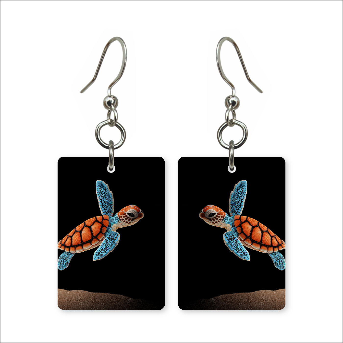 Midnight Turtle Earrings