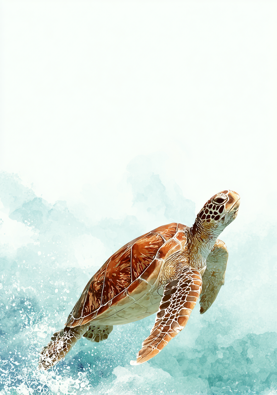 Watercolor Turtle Earrings
