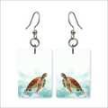Watercolor Turtle Earrings