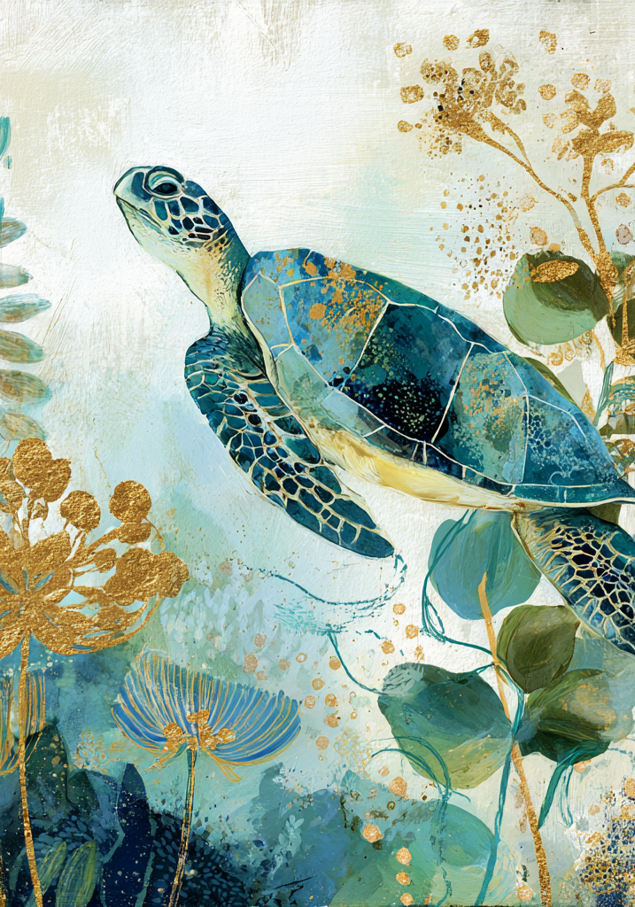 Golden Sea Turtle Earrings